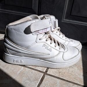 FILA A-high Triple White High Tops Synthetic Sneakers Mens